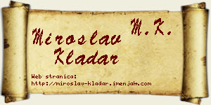 Miroslav Kladar vizit kartica